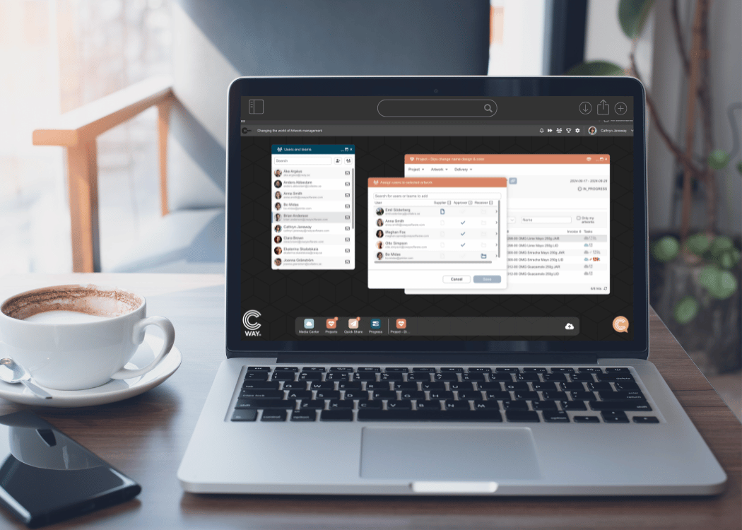 Cway artwork management dashboard for approval tracking